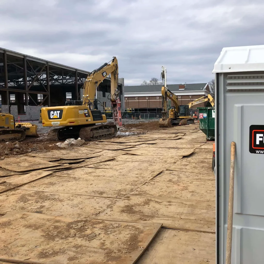 Construction site portable restrooms