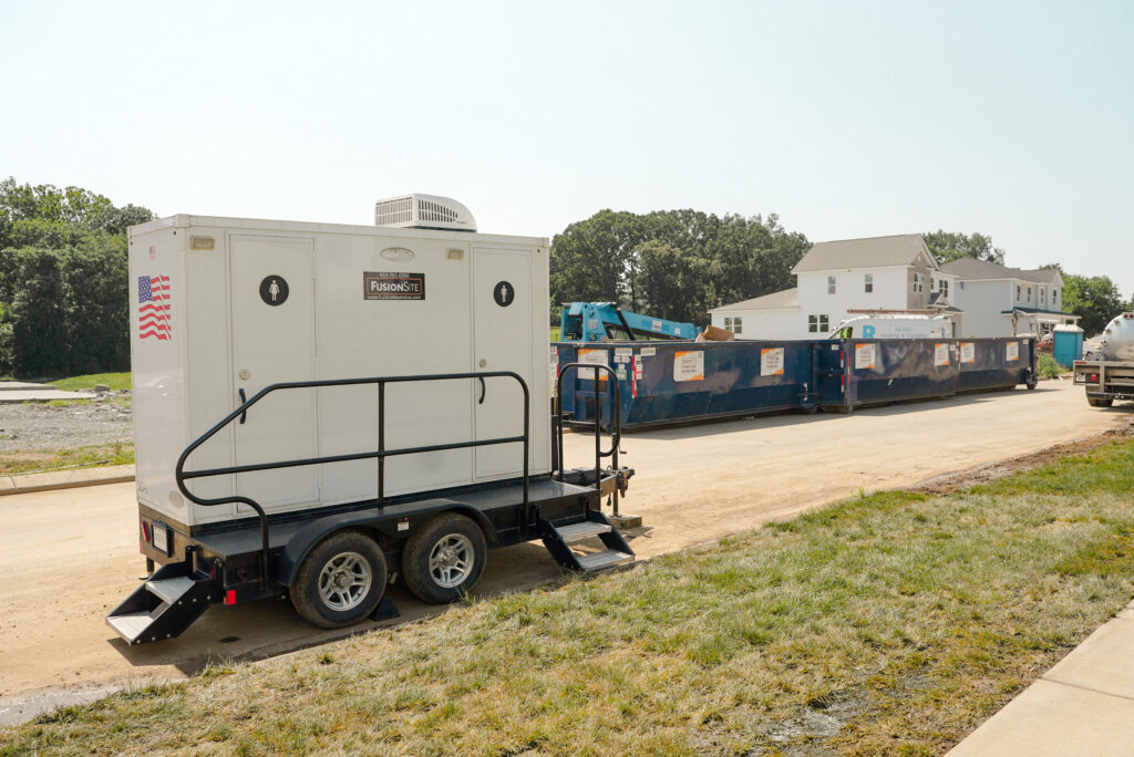 Our portable bathroom trailers for job sites
